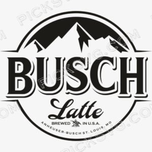 Busch Latte Brewed In Usa Black Svg