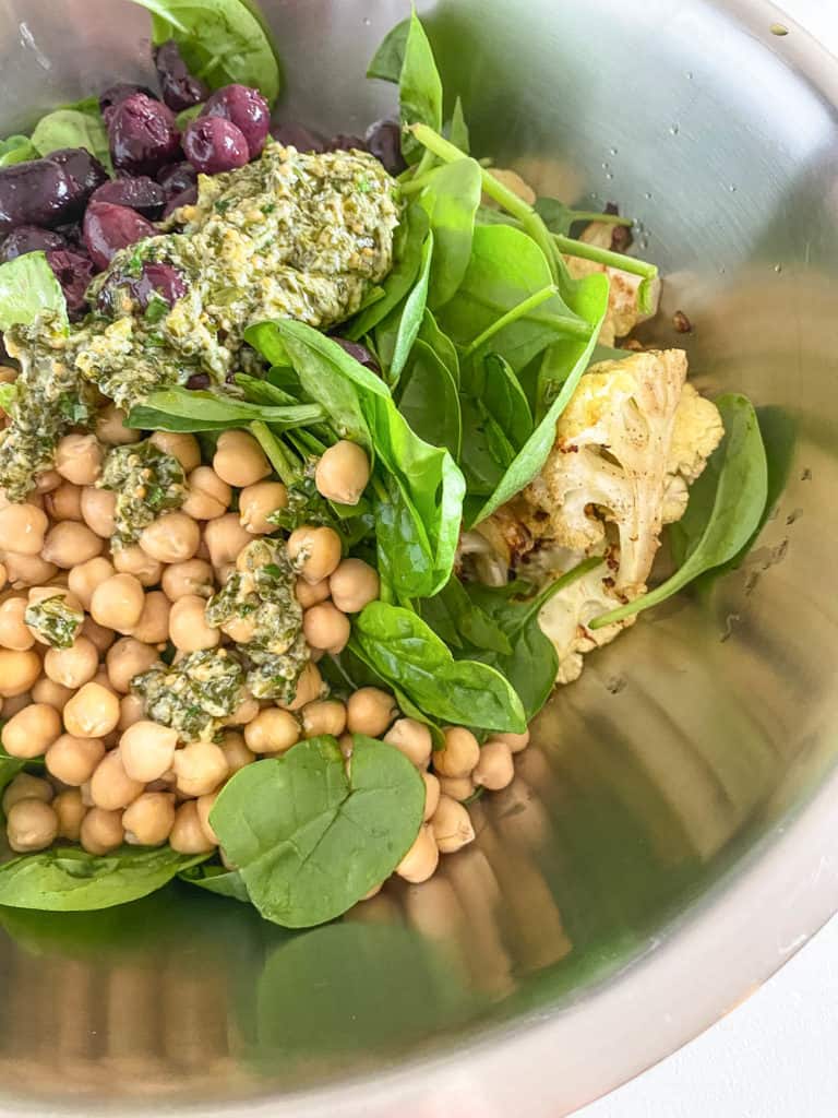 salad ingredients in a bowl