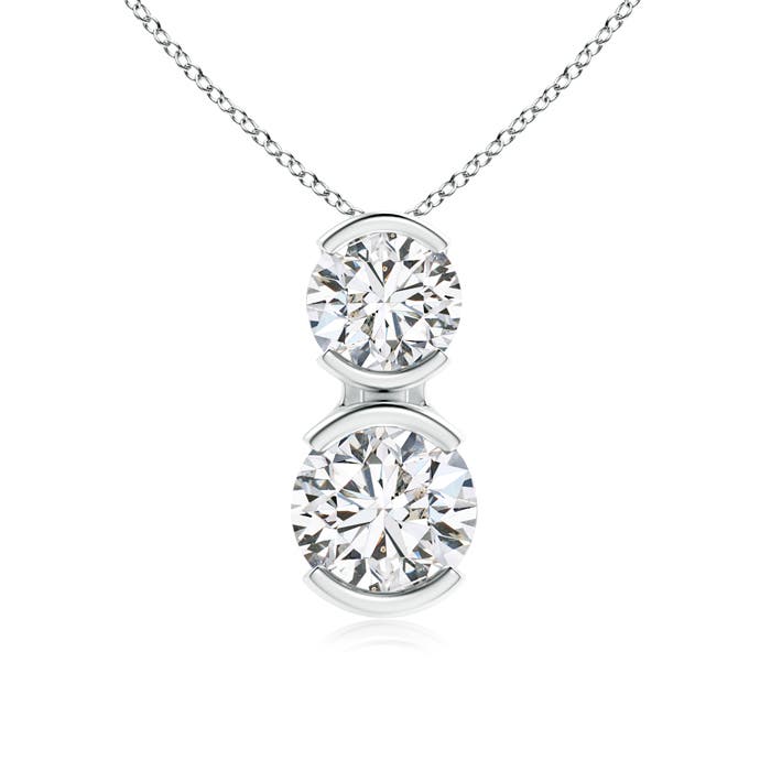 ANGARA Semi Two Stone Diamond Pendant Necklace in 14K Gold (HSI2, 0.46 ...