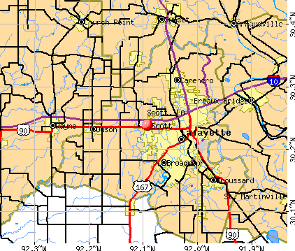 Scott, LA map