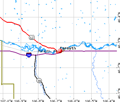 Forsyth, MT map