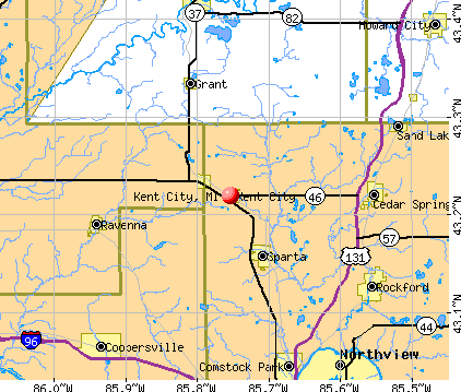 Kent City, MI map