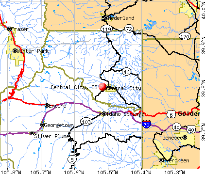 Central City, CO map