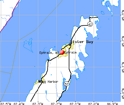 Ephraim, WI map