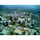 Recent (4/20/05) photo of downtown San Jose. Tech Museum (Blue Dome), Adobe World Headquarter, Ceasar Chavez Plaza, Fairmont Hotel, Knight Ridder Bldg. & the new city hall rising in the background. Lower right is San Carlos St. leading East to SJ University