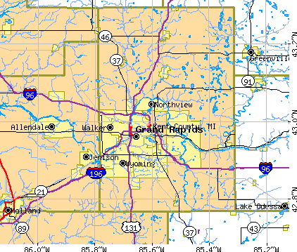 Kent County, MI map