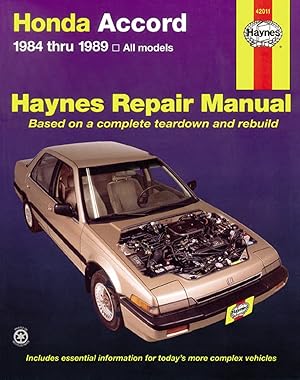 Seller image for Honda Accord 1984 thru 1989 All Models (Haynes Repair Manual) for sale by Reliant Bookstore