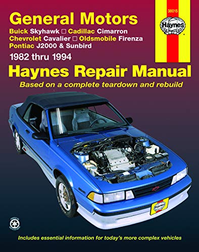 Stock image for FWD models of Buick Skyhawk, Cadillac Cimarron, Chevrolet Cavalier, Oldsmobile Firenza, Pontiac J2000 & Sunbird (82-94) Haynes Repair Manual for sale by HPB-Diamond