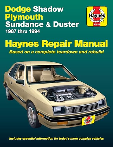 Stock image for Dodge Shadow, Plymouth Sundance & Duster (87-94) Haynes Repair Manual (Does not include information specific to flexible fuel models. Includes vehicle . specific exclusion noted) (Haynes Manuals) for sale by SecondSale