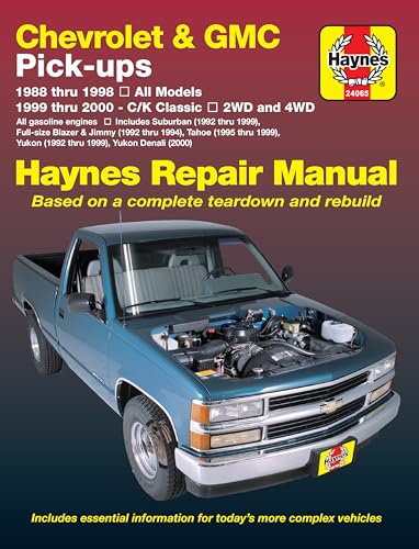 Stock image for Chevrolet GMC Full-size Pick-ups (88-98) C/K Classics (99-00) Haynes Repair Manual (Does not include information specific to diesel engines. . exclusion noted.) (Haynes Repair Manuals) for sale by clickgoodwillbooks