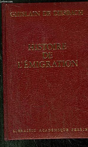 Beispielbild f�r Histoire De l' �migration - 1789 1814 zum Verkauf von antoine