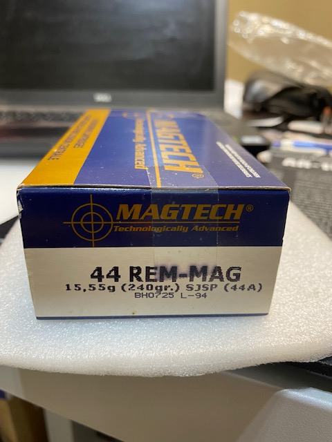 Magtech 50 Rounds 44 Remington Magnum, 44 Magnum, 44 Mag, Semi-Jacketed ...