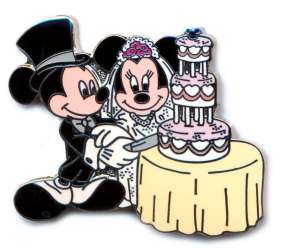 Mickey & Minnie Cutting a Wedding Cake