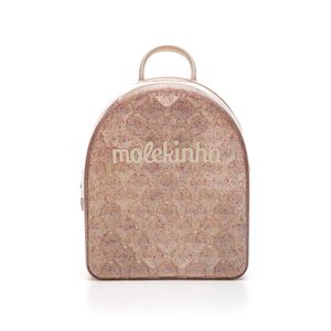 Mochila Molekinha Infantil Menina Glitter Coração 20023.5 Rosa Claro