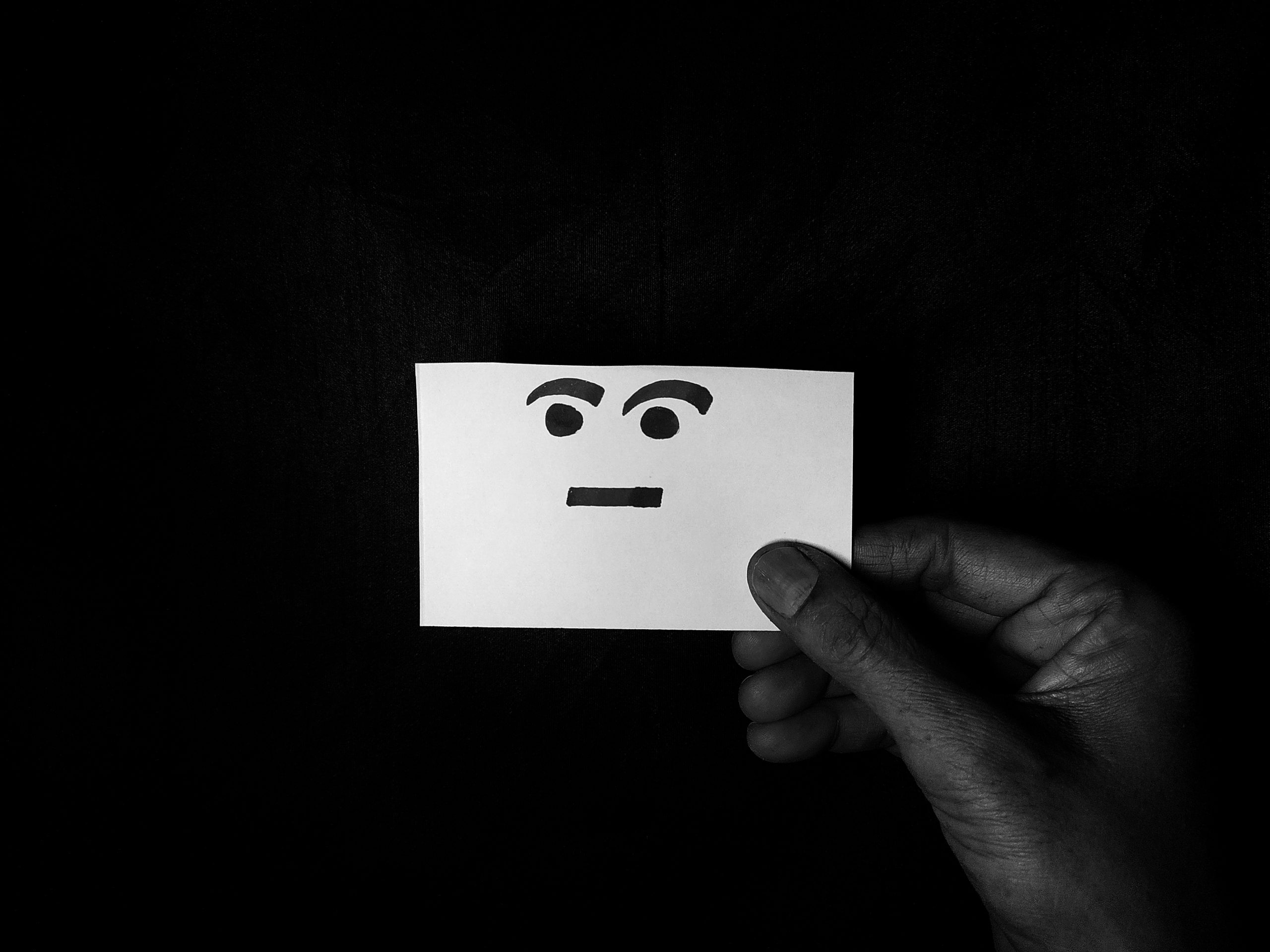 Human face on a card