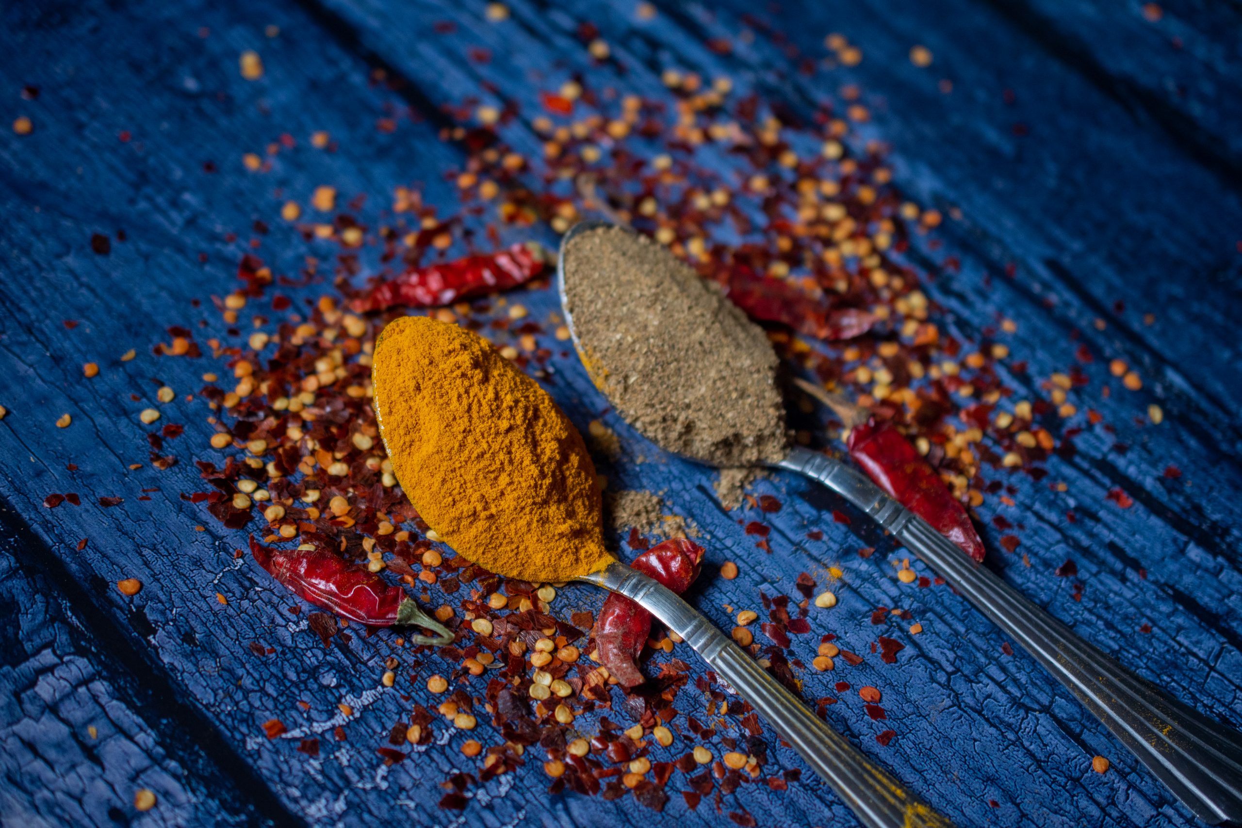 Spices in the spoons