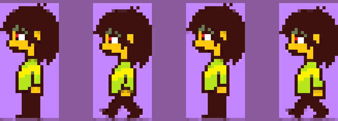 Kris Deltarune Walk Side | Pixel Art Maker