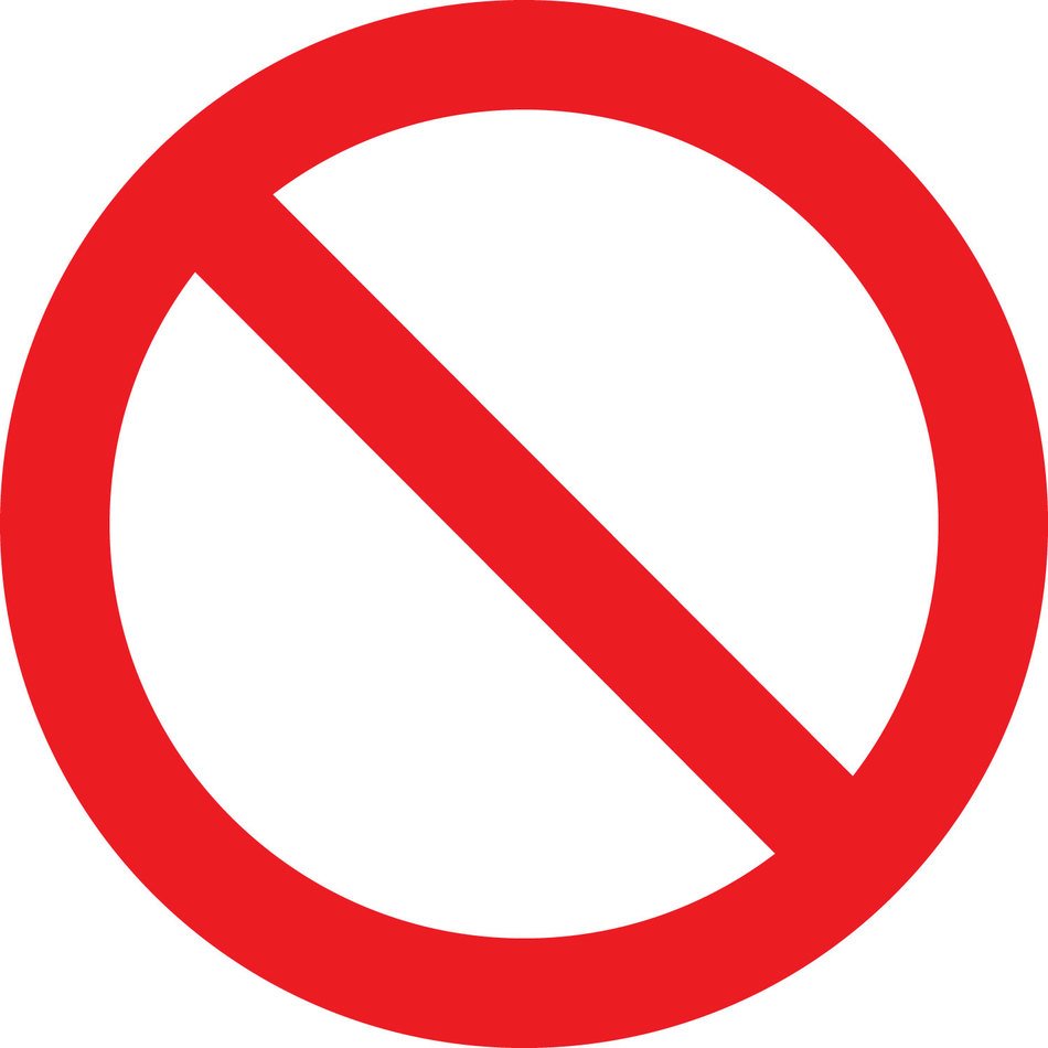 Prohibition sign in the form of a crossed out circle free image download