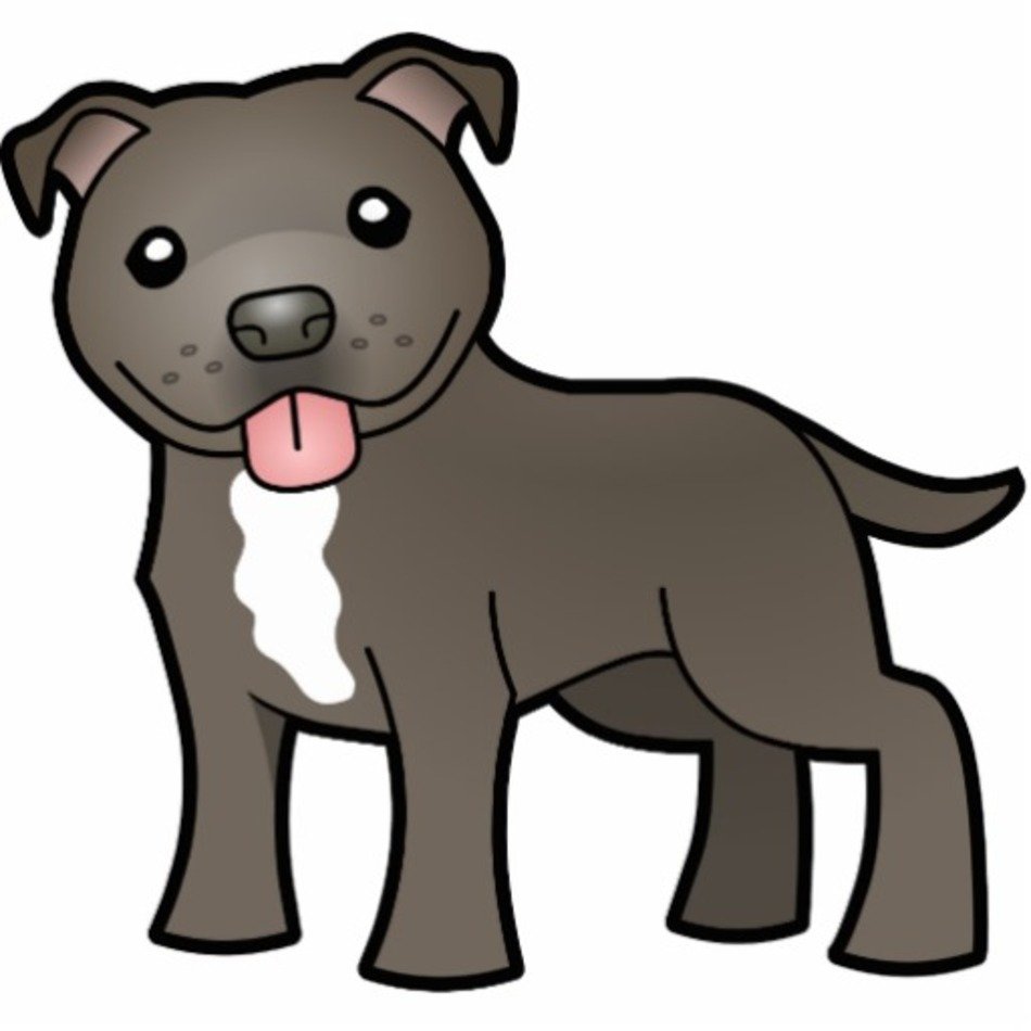 Cartoon Pit Bull Staffie Blue And White Acrylic Cut Outs Zazzle free ...