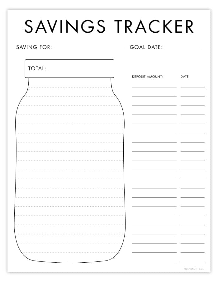 Free Printable Savings Tracker Budgeting Printables