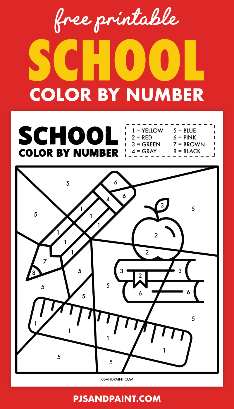 Back To School Color By Number