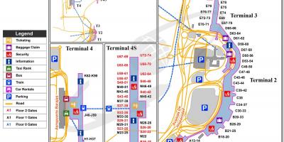 Mapa lotnisko Madryt w Hiszpanii 