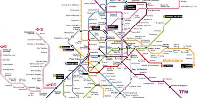 Stacja metra w Madrycie, Hiszpania mapa