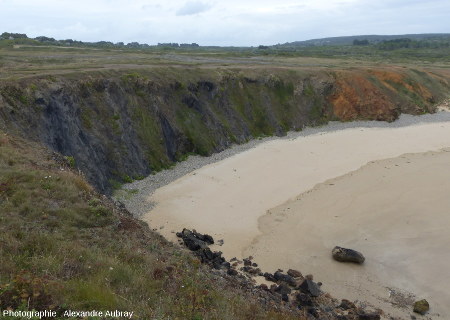 Vue, depuis la pointe de Lostmarc'h, vers le Sud-Est, sur la plage de la Palue