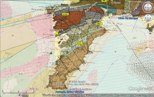 Carte géologique de la pointe de Lostmarc'h, presqu'île de Crozon