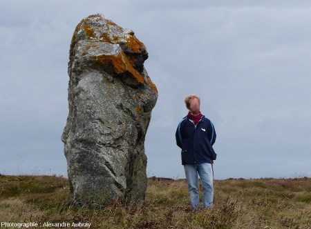 Détail d'un menhir de la pointe de Lostmarc'h