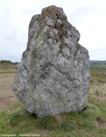 Détail d'un autre menhir de la pointe de Lostmarc'h