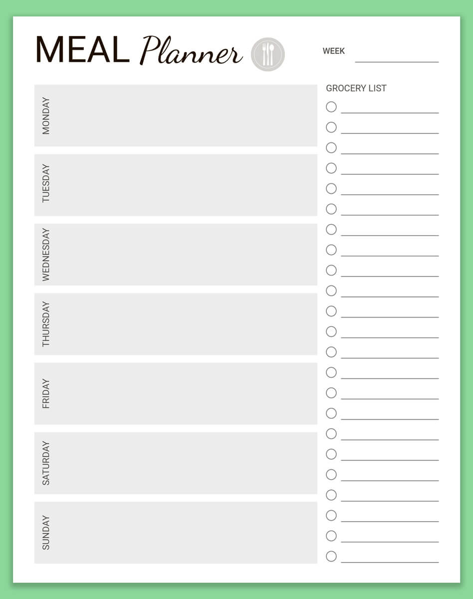 Weekly Meal Planner - 53 pages - Free Digital Planners