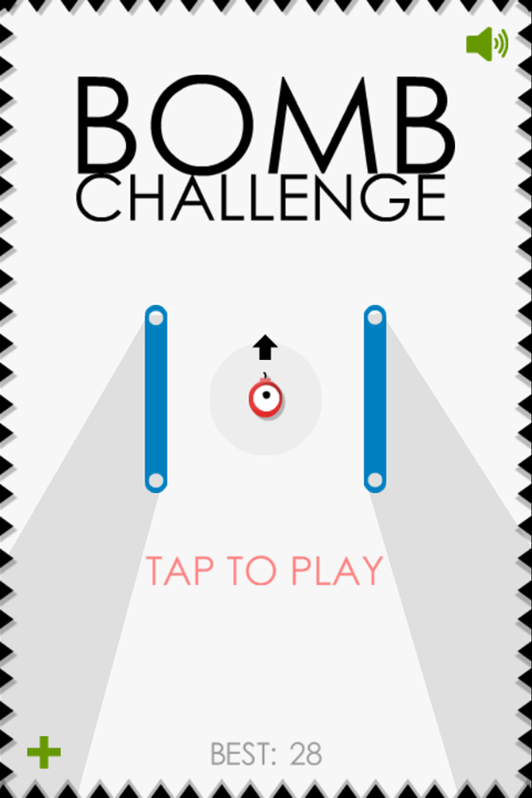 Bomb Challenge Game Welcome Screen Screenshot.