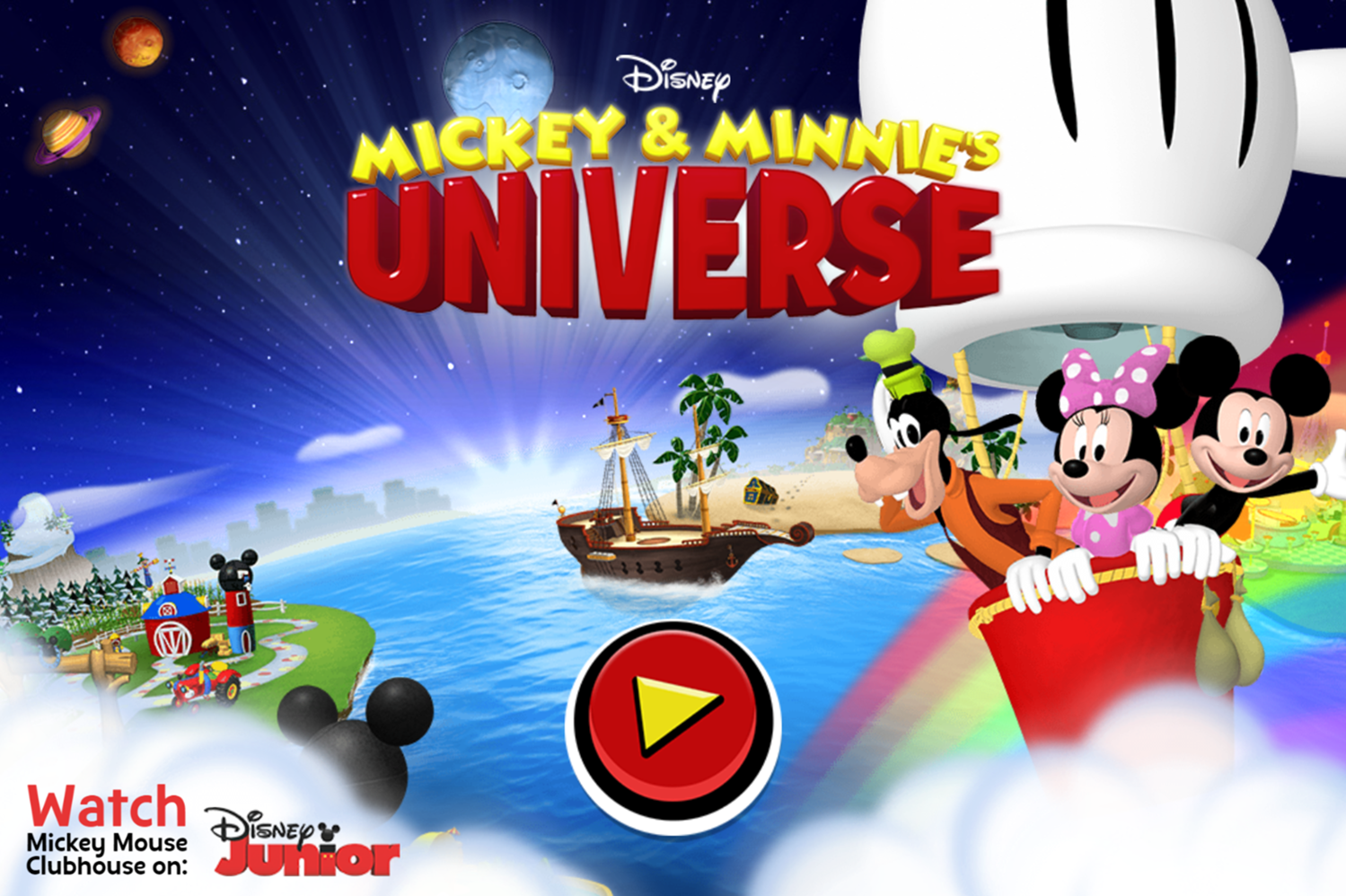 Mickey and Minnie's Universe Welcome Screen Screenshot.