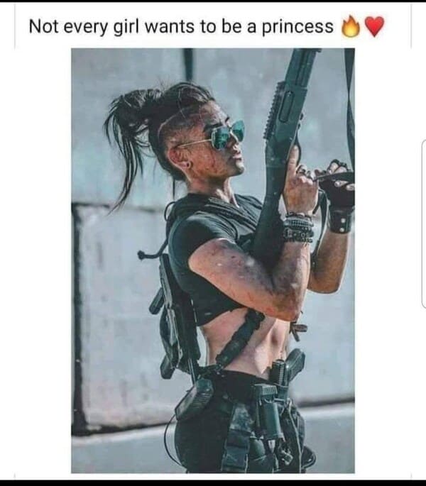 I'm not like the other girls meme - gun girl