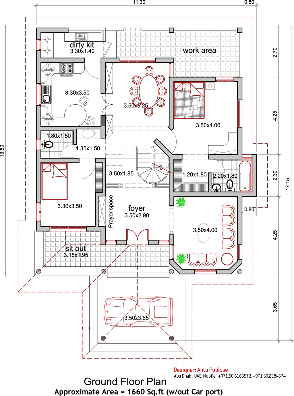 kerala house plan and elevation 2165 sq ft