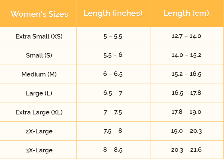 Bracelet Sizing Chart for Women