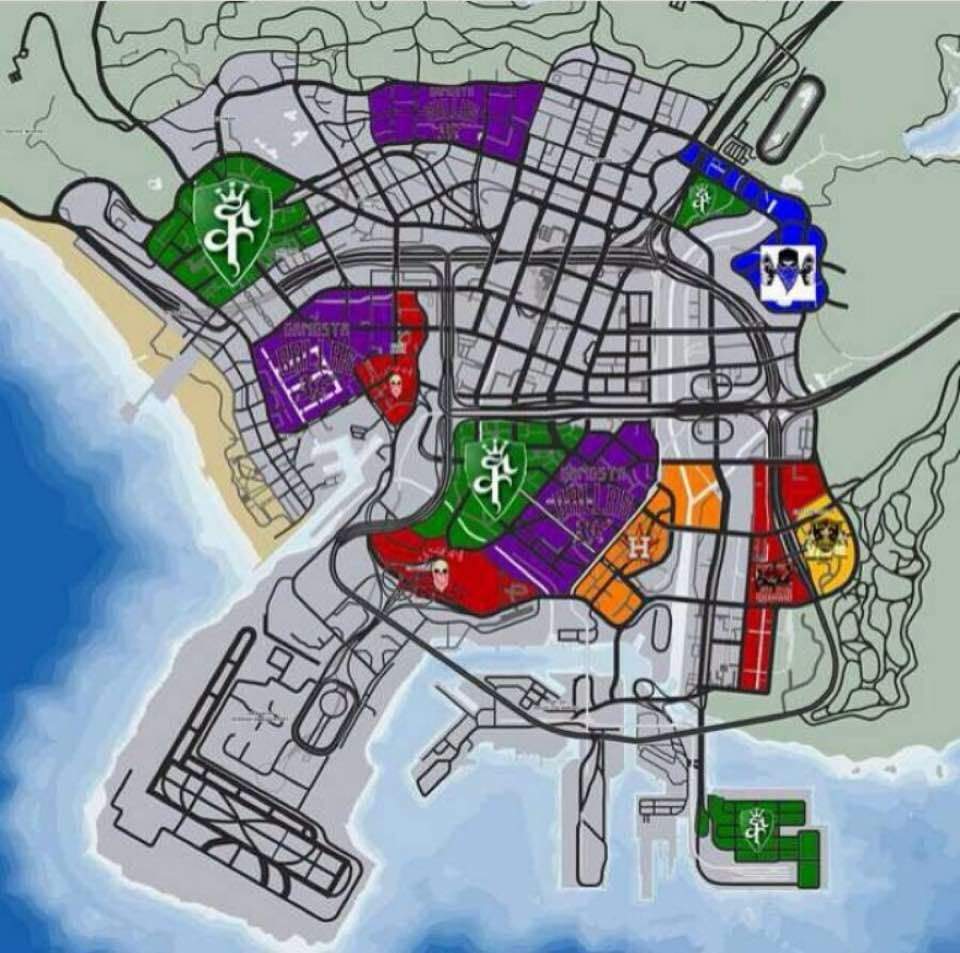 Updated Gta 5 Street Gang Turf Map | ☆ GTA ☆ Amino