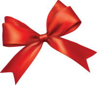 red ribbon bow PNG