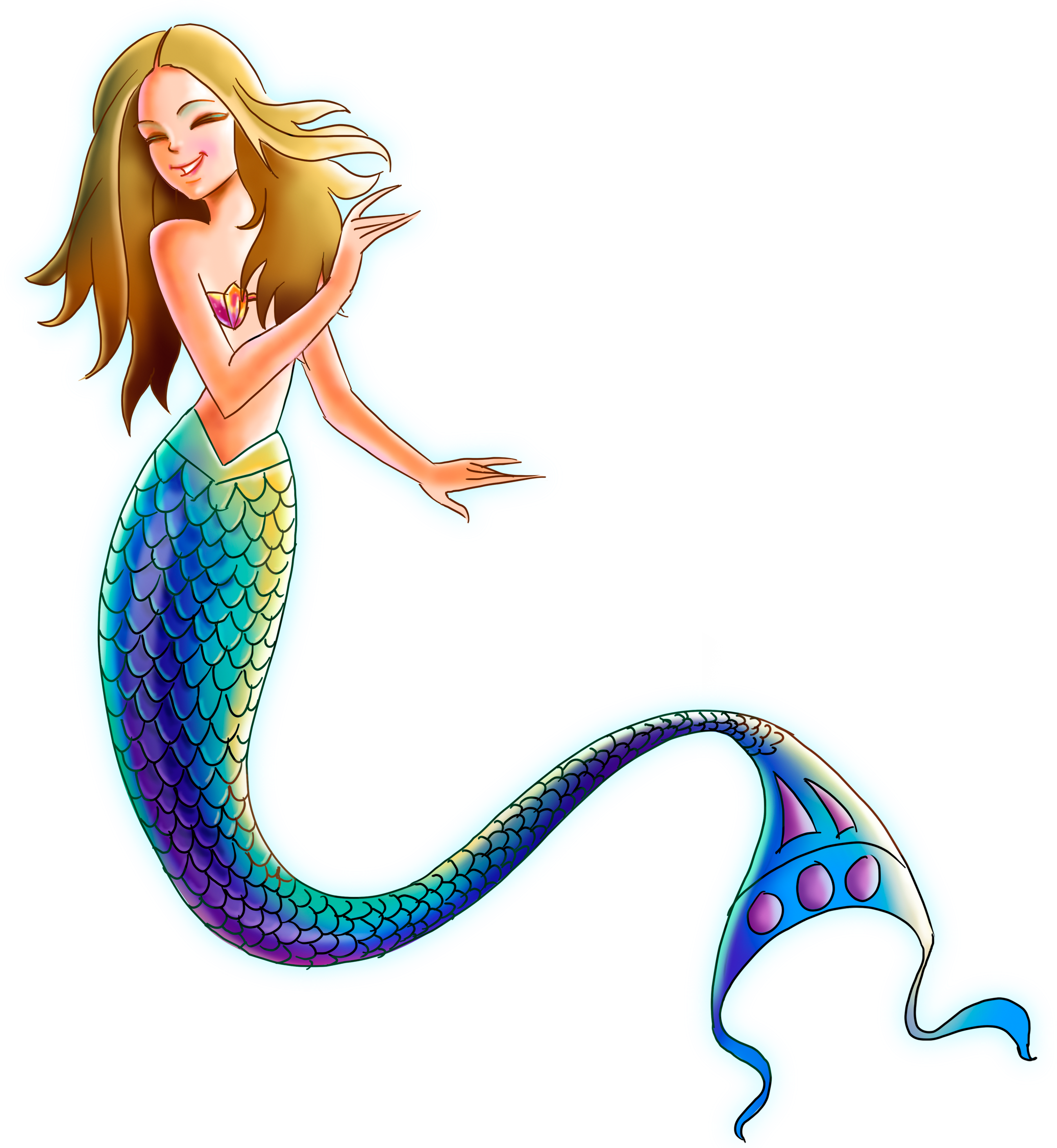 Mermaid Clipart Easy Mermaid Clipart Png Image Transparent Png Free ...