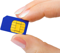 SIM card in hand PNG