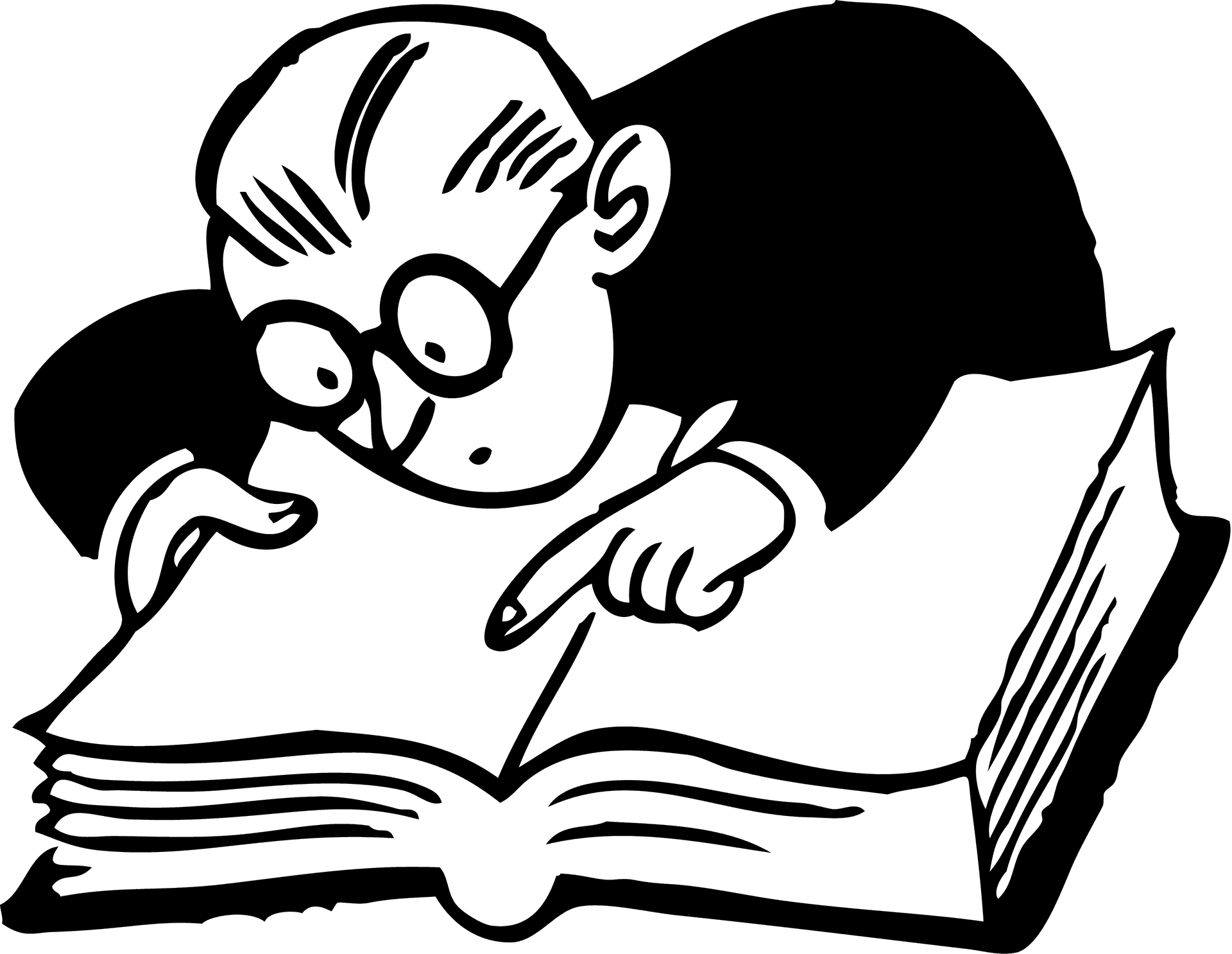 Cartoon Professor Reading Book PNG image