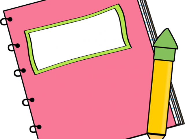 Colorful Notebookand Pencil Clipart PNG image