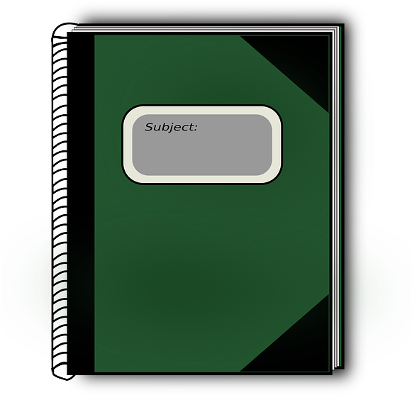 Green Subject Notebook Clipart PNG image