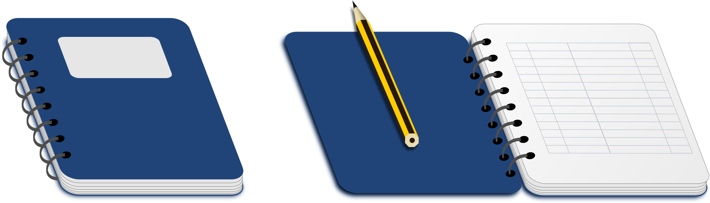 Spiral Notebooksand Pencil Clipart PNG image