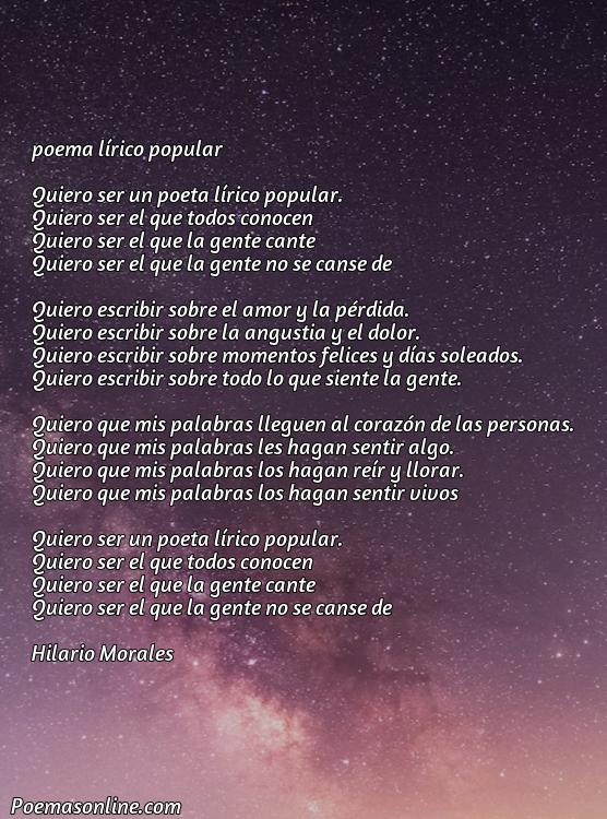 Excelente Poema de Lirica Popular, Cinco Poemas de Lirica Popular