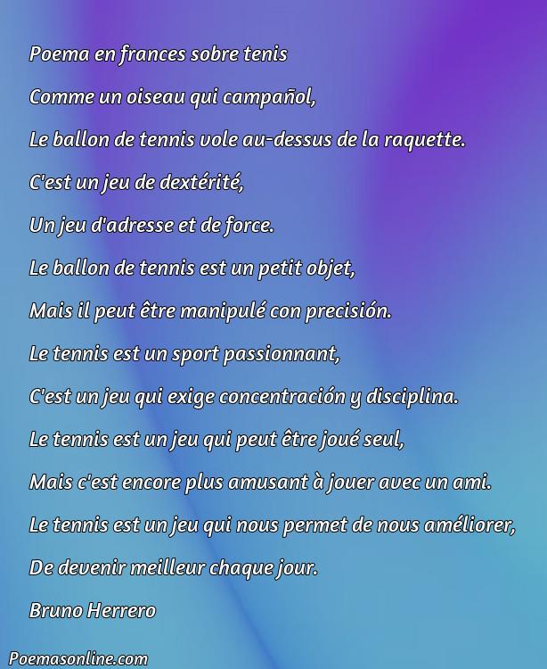 Inspirador Poema en Francés sobre Tenis, Poemas en Francés sobre Tenis