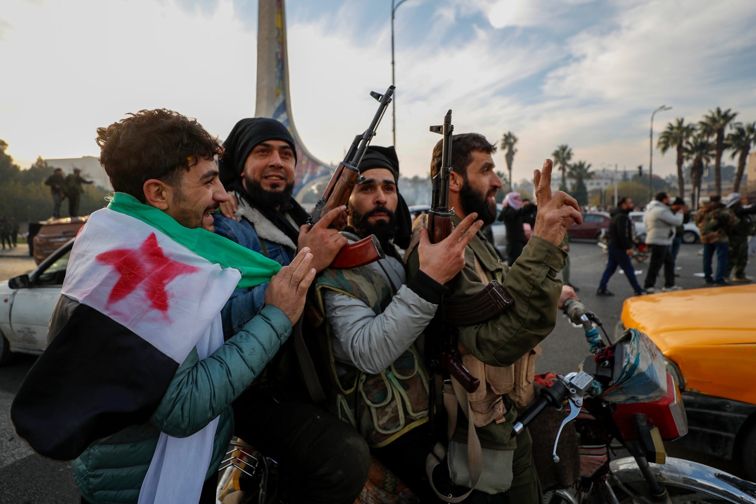 Syrian rebels in Damascus rejoice