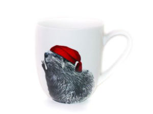 Mug with beaver illustrated