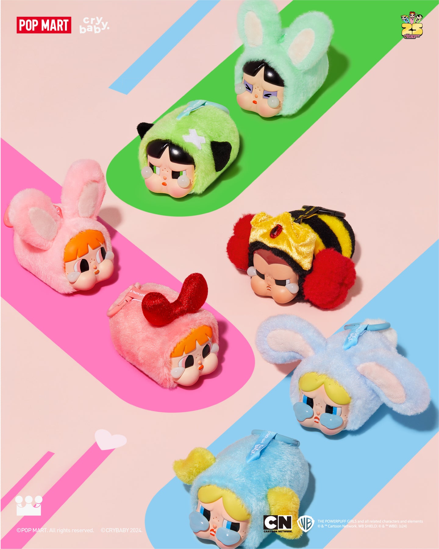 POP MART CRYBABY × Powerpuff Girls Series-Vinyl Face Plush Blind Box ...